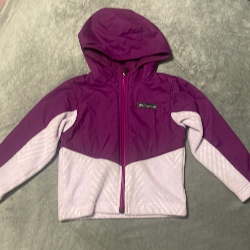 3t purple Columbia fleece jacket with hood